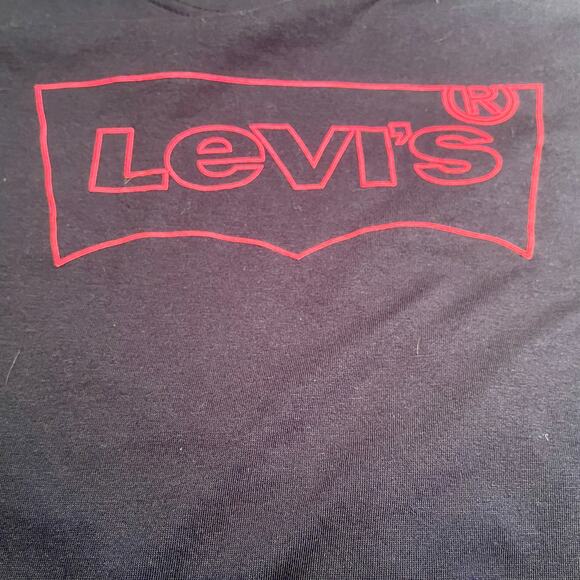Levis Logo Pullover T-Shirt Sportswear Youth XL Longsleeve Black Red NWT -A0040 - Picture 4 of 10
